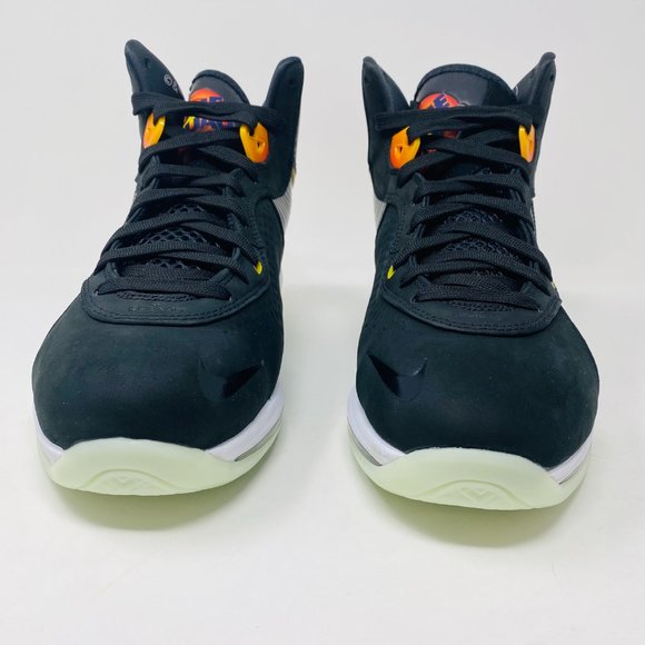 Nike Mens LeBron 8 Black Orange Round Toe Lace Up Mid Top Basketball Shoes 8.5 main image 5